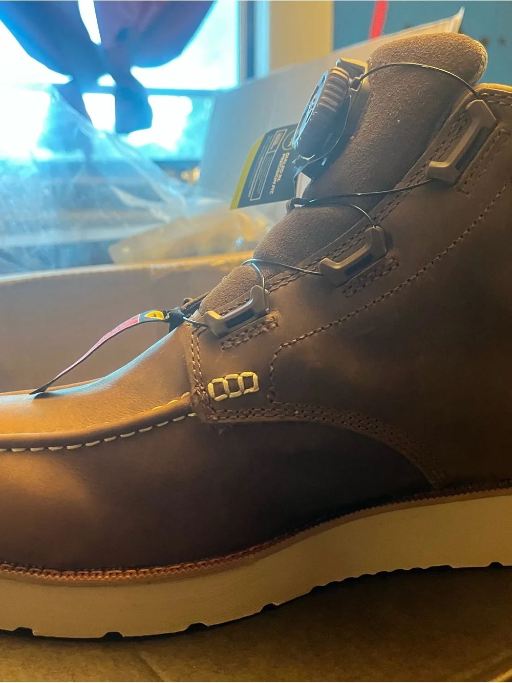 Men's Brown Leather Lace-Up Work Boot
